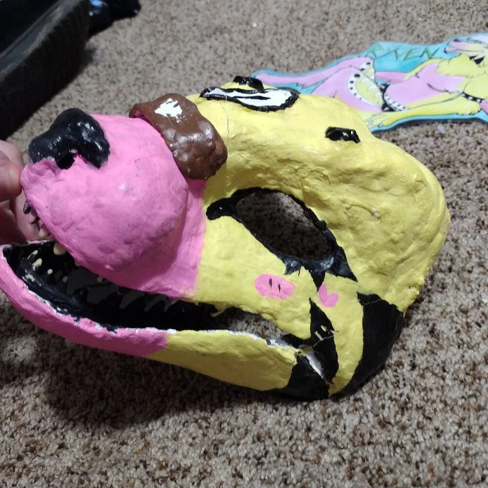 Modded dino mask furry fursuit